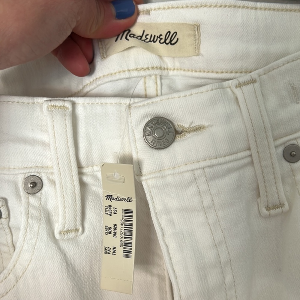 Madewell Petite Classic Straight Jeans in Tile White - Picture 2 of 6